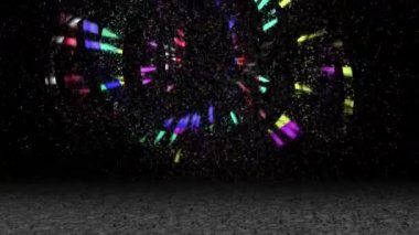 The colorful light spreads in a continuous swirl, looking modern.