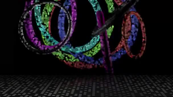 Colorful Light Spreads Continuous Swirl Looking Modern — Stockvideo