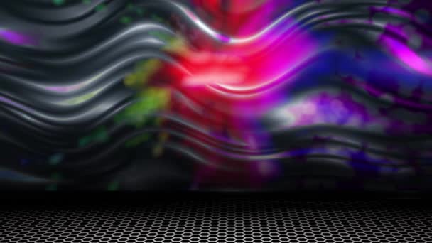 Wavy Curved Surface Continually Reflects Light — Stockvideo