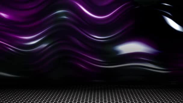 Wavy Curved Surface Continually Reflects Light — Stockvideo