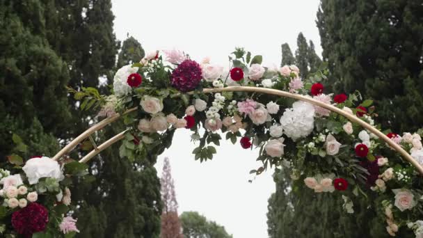 Venue for wedding ceremony with stylish design in Italy. Dolly in. — Video