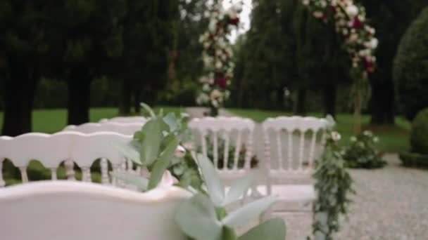 Venue for wedding ceremony with stylish design in Italy — Video