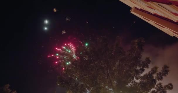 Havai fişekçiler Las Fallas Festivali 'nde havai fişek attılar — Stok video