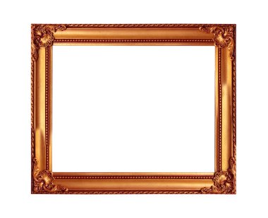 antique copper frame on the white background.