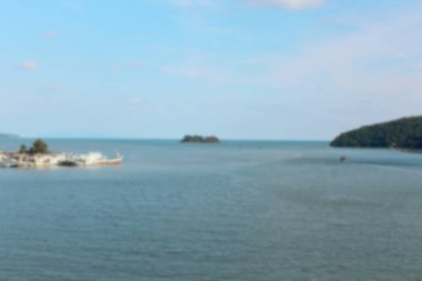 Blur sea view Look from Noen View Point , Chanthaburi, Thailand