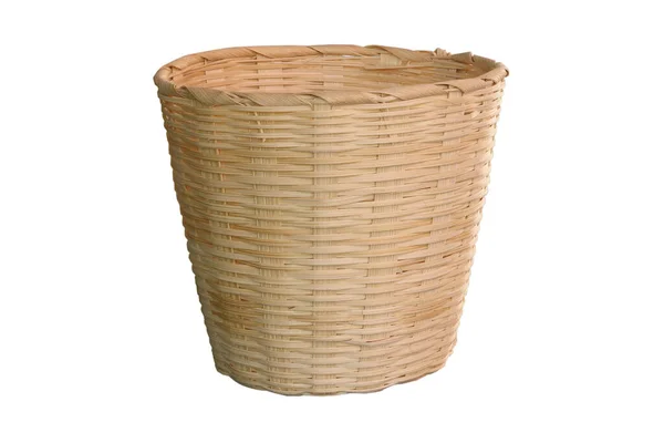 Basket Wood Isolated White Background — Stock Photo, Image