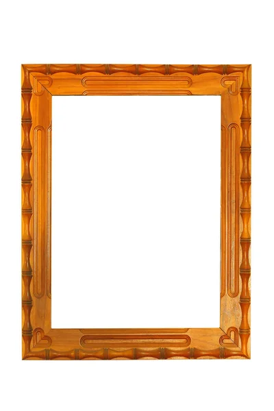 Wood Picture Frame Isolated White Background — Stock Photo, Image