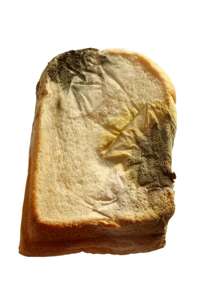 Spleśniały Chleb Białym Tle — Zdjęcie stockowe