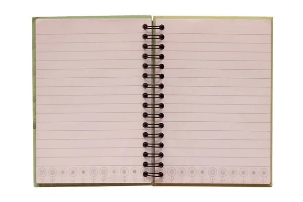 Caderno Isolado Fundo Branco — Fotografia de Stock