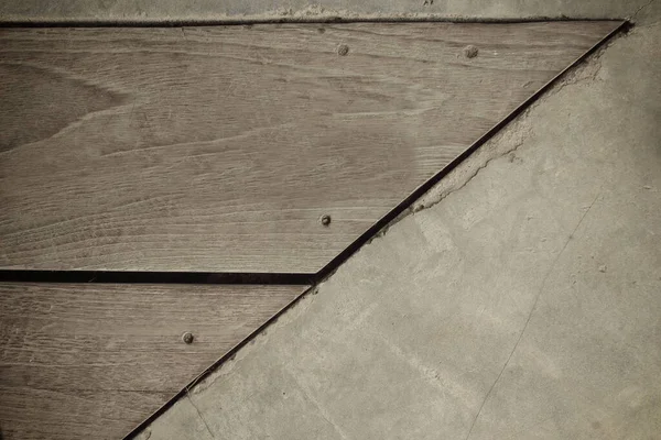 Cement Floor Wooden Background —  Fotos de Stock