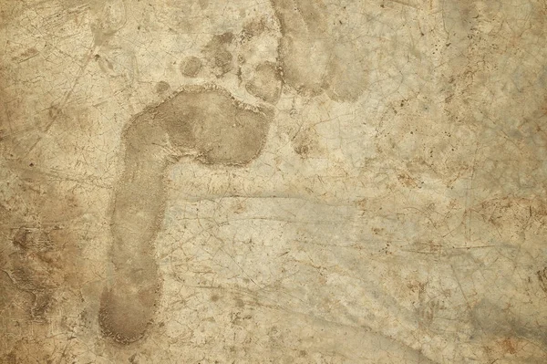 Foot Prints Left Concrete Cement — Fotografia de Stock