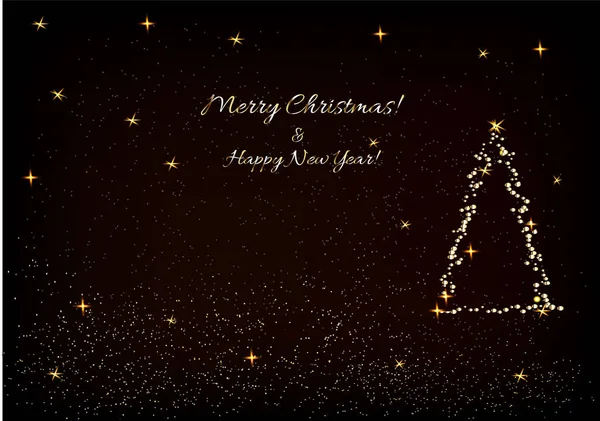 christmas background with golden stars and sparkles