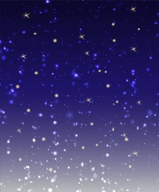 yıldızlı gece gökyüzü, yıldızlar ve kar, soyut arkaplan.