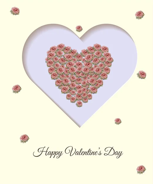 Tarjeta Del Día San Valentín Con Corazones — Archivo Imágenes Vectoriales