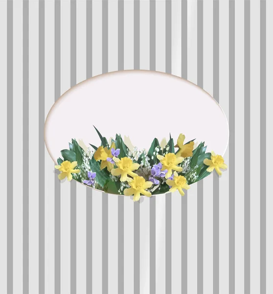 Beautiful Flowers Bouquet Vector Illustration — Stok Vektör