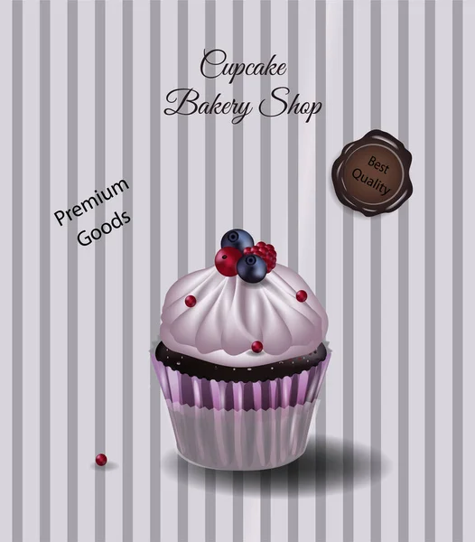 vector illustration. tasty cupcake.
