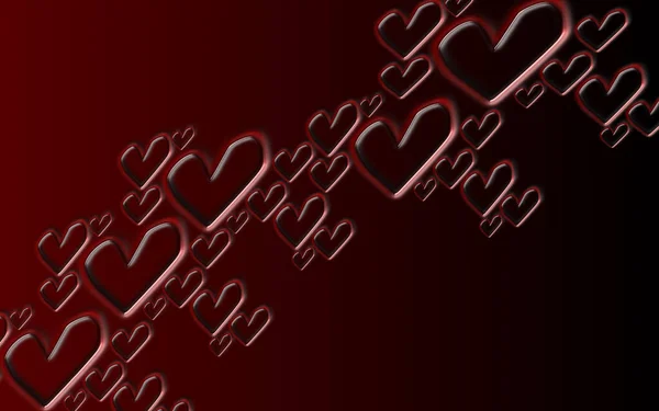 Coeurs Rouges Sur Fond Sombre Beau Papier Peint Pour Votre — Image vectorielle