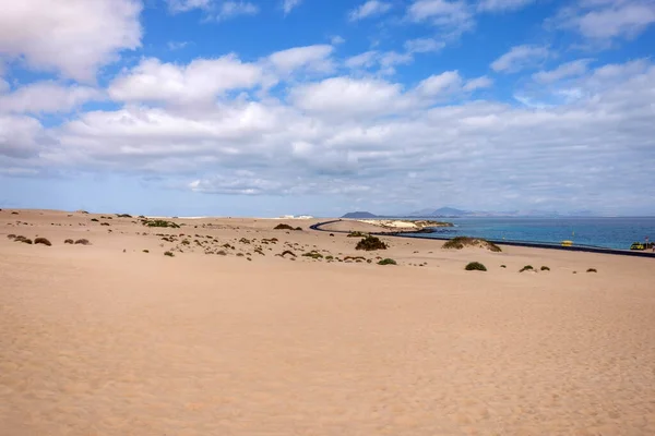Uitzicht Zandduinen Van Corralejo Het Canarische Eiland Fuerteventura — Stockfoto