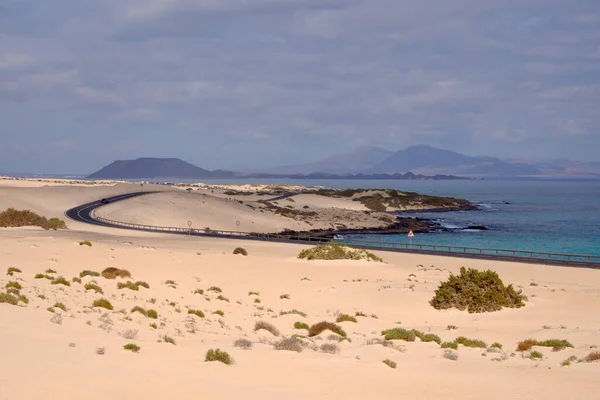 Vue Sur Les Dunes Corralejo Sur Île Des Canaries Fuerteventura — Photo