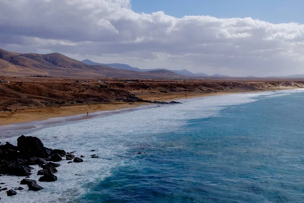 Letecký Pohled Pláž Cotillo Kanárském Ostrově Fuerteventura — Stock fotografie