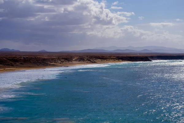 Vue Aérienne Sur Plage Cotillo Aux Canaries Fuerteventura — Photo