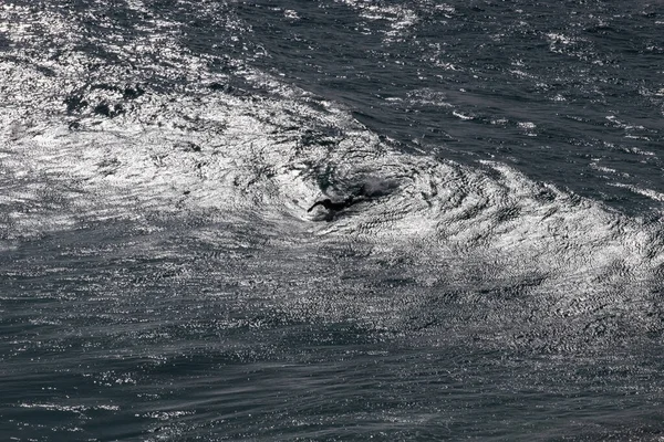 Blick Auf Das Meer Mit Surfern Den Wellen — Stockfoto