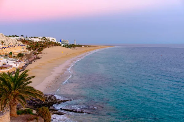 View Beach Morro Jable Sunset Canary Island Fuerteventura Spain — Stock Photo, Image
