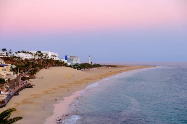 View Beach Morro Jable Sunset Canary Island Fuerteventura Spain — Stock Photo, Image