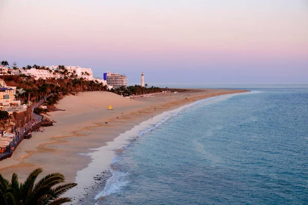 View Beach Morro Jable Sunset Canary Island Fuerteventura Spain — Stock Photo, Image