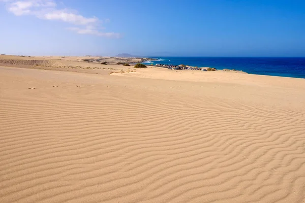 Widok Wydmę Corralejo Wyspę Kanaryjską Fuerteventura — Zdjęcie stockowe