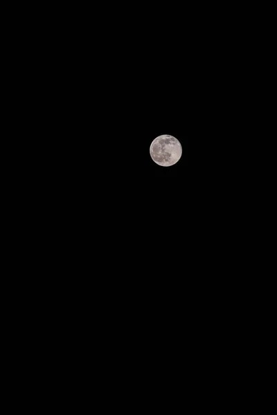 Луна Черном Фоне Ночью — стоковое фото