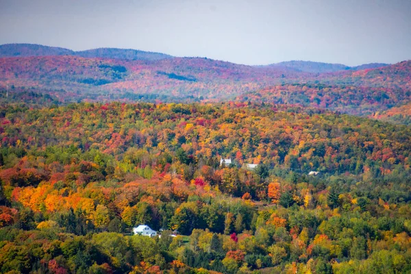 山の中の美しい秋の森の空中風景 — ストック写真