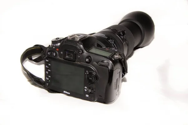 Digitalkamera Mit Weitem Objektiv Auf Weißem Hintergrund — Stockfoto