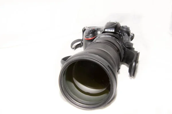 Digital Camera Wide Lens White Background — Stock Photo, Image