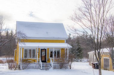 karlı köy manzarası