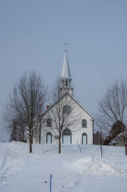 Church in winter village 