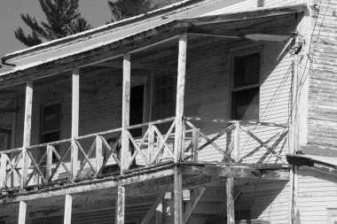 Old house in winter village 