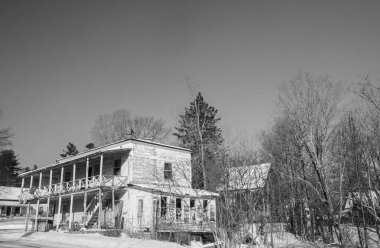 Old house in winter village 