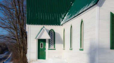 Church in winter village 