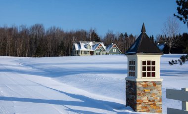 Scenic view of winter village 