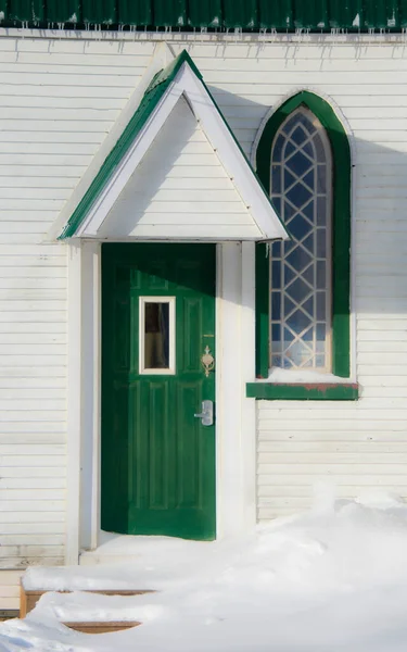 Kostel Zimní Vesnici — Stock fotografie