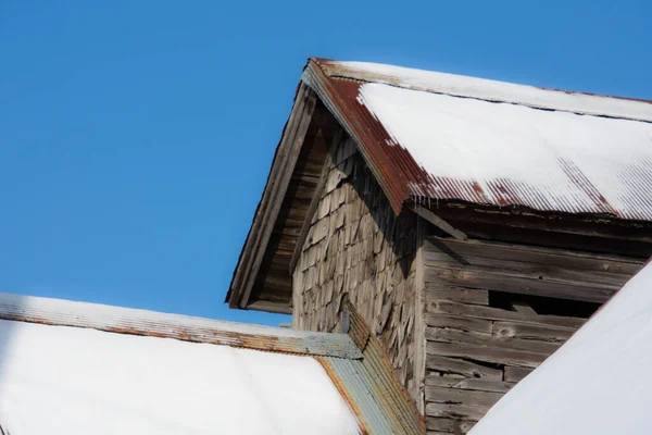 Farm Barn Village Winter — Stock Fotó