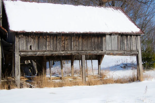 Farm Barn Village Winter — Stock Fotó