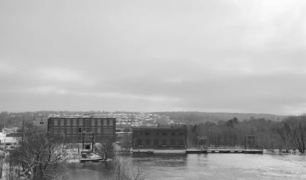 Black White Picture Factory Building — Stock Photo, Image