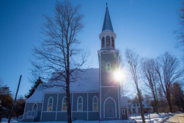 Church in winter village 