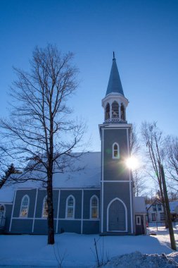 Church in winter village 
