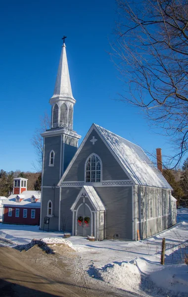 Church Winter Village — Stock Photo, Image