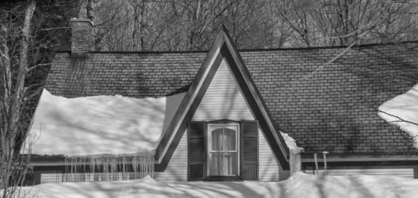 Cena Inverno Rural Vista Aldeia Nevada — Fotografia de Stock