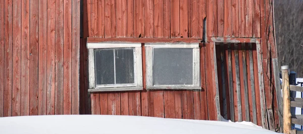 Wiejska Scena Zimowa Śnieżny Widok Wieś — Zdjęcie stockowe