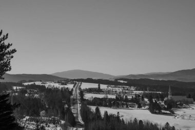Sabahları güzel bir dağ manzarası.